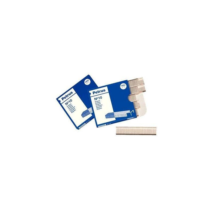 Pack De 20 Unidades Petrus Grapas Nº10 Cobreadas -Caja De 1000-