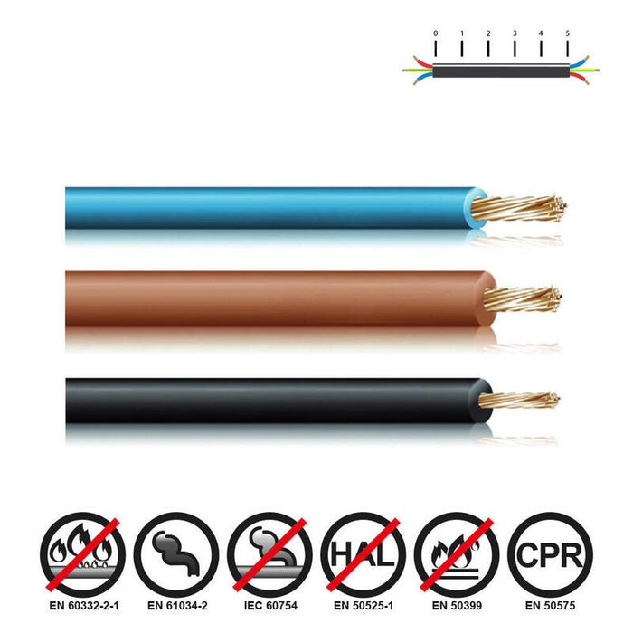 Pack De 200 Unidades - Cablecillo H07z1-K 2,50 Mm² Azul Euro/M