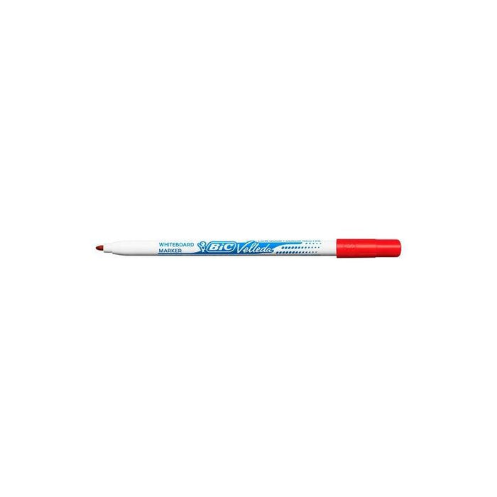 Pack De 24 Unidades Bic Velleda 1721 Rotulador Para Pizarra - Punta Fina - Trazo De 1.5mm - Borrado Optimo - Rojo