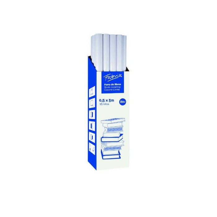 Pack De 25 Unidades Fabrisa Rollo De Forro Para Libros 80? 0.5x3m - Polipropileno - Alta Resistencia A Arañazos Y Marcas