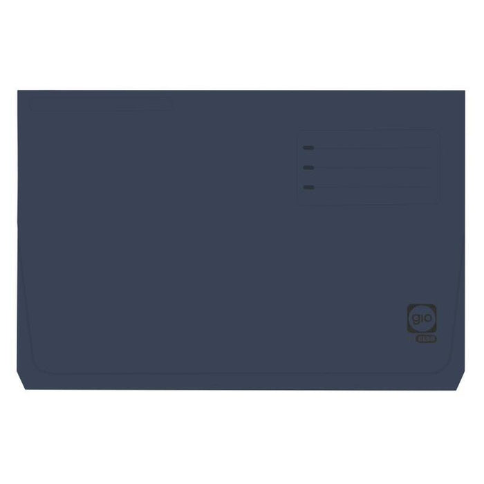 Pack De 25 Unidades Gio By Elba Subcarpeta Con Bolsa Y Solapa Folio - Azul Intenso - 320gr Cartulina - Practica Bolsa Y