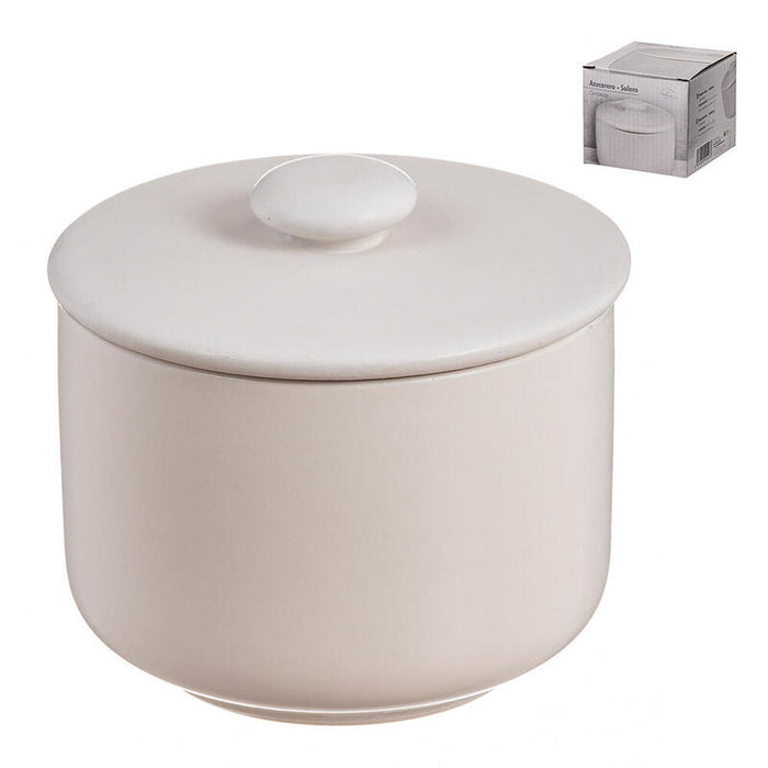 Pack De 3 Unidades - Azucarero De Cerámica Blanco Ø9,5 X 8,5 Cm
