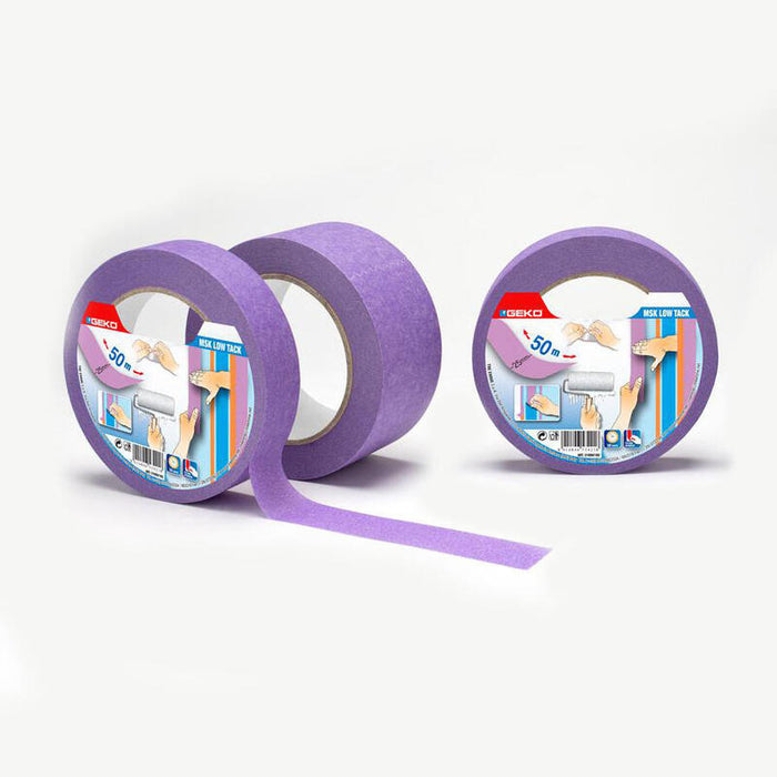Pack De 3 Unidades - Cinta Masking Lila Baja Adhesividad Para Superficies Delicadas 25 Mm X 50 M