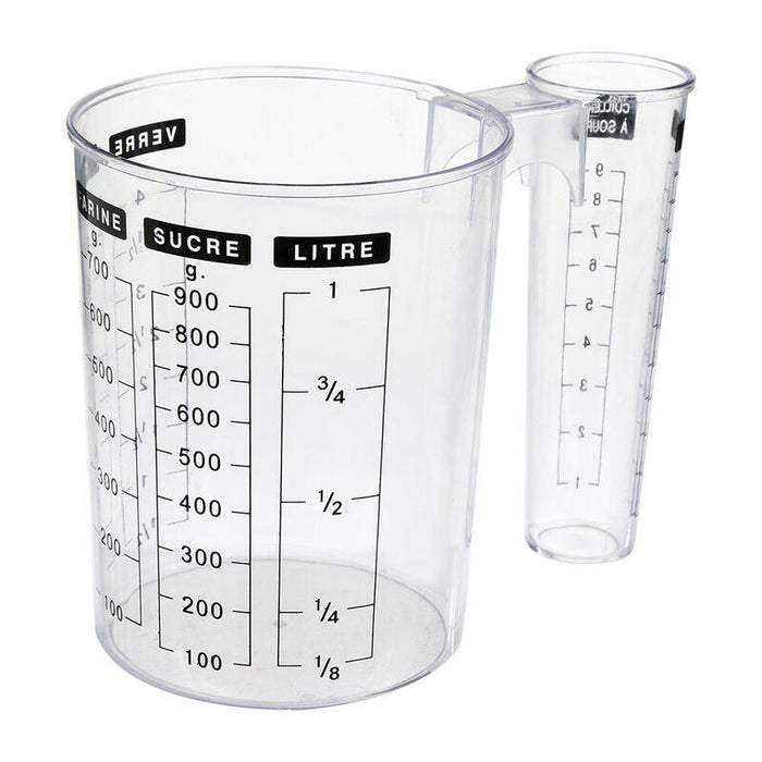 Pack De 3 Unidades - Jarra De Medición Con Dos Depositos Diferentes 1 L