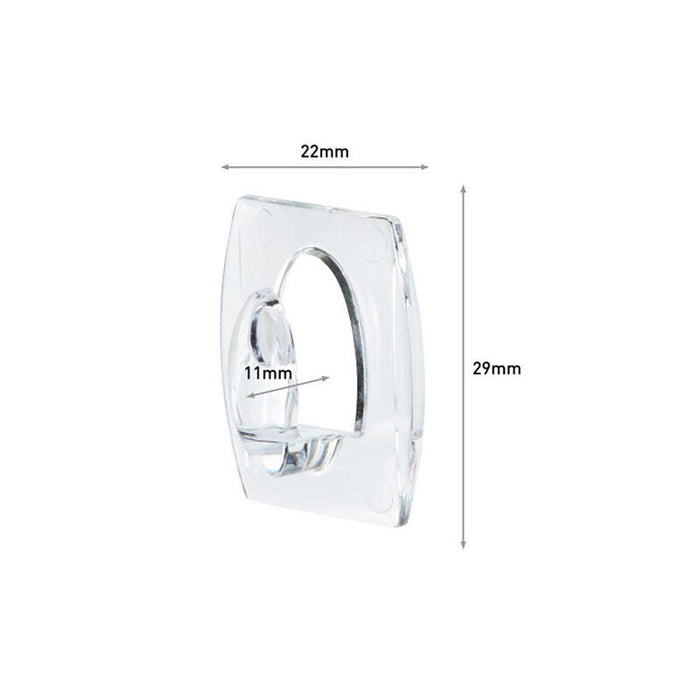 Pack De 3 Unidades - Mini Ganchos, Transparentes, 22 X 29 X 11 Mm, 6 Uds + 8 Tiras, Máx 225 G