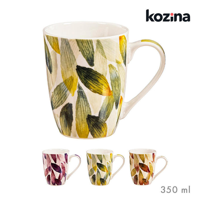 Pack De 3 Unidades - Taza Diseño Plumas Colores Surtidos 340 Ml