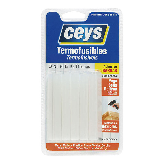Pack De 4 Unidades - Barra De Cola Termofusible Mini Translúcido Ø8 X 100 Mm, 11 Uds