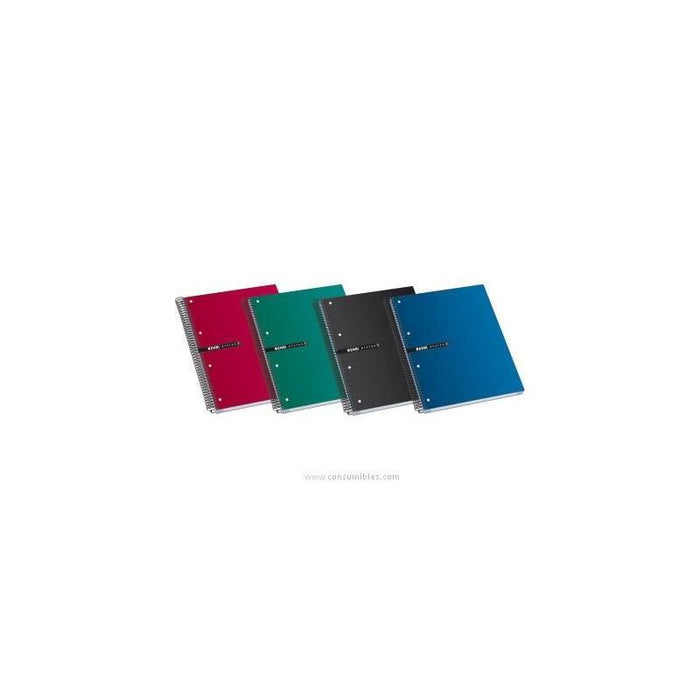 Pack De 4 Unidades Enri Cuaderno Espiral Status Microperforado 160 Hojas 5x5 Tapas Extraduras A5+ Colores