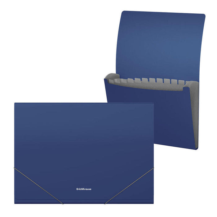 Pack De 4 Unidades Erichkrause Clasificadores Matt Classic - 12 Fundas - Tamaño A4 - Color Azul