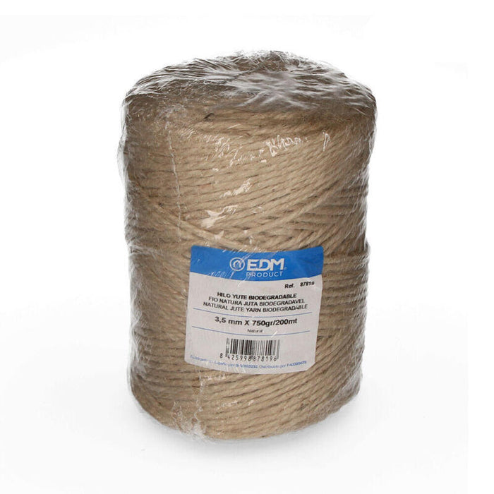 Pack De 4 Unidades - Hilo Natural Yute Biodegradable 3 Con Bobina 750g/200m Edm