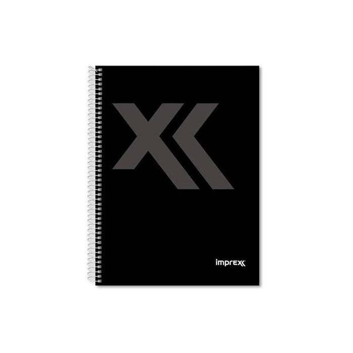 Pack De 4 Unidades Imprex Cuaderno Espiral Tapa Forrada Folio 80h 90gr 4x4 Negro