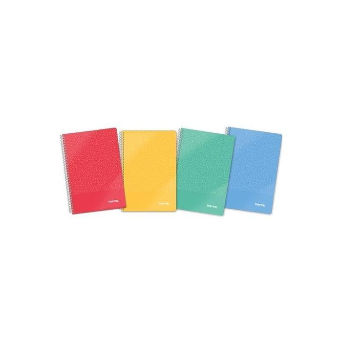 Pack De 4 Unidades Imprex Cuaderno Espiral Tapa Pp Folio 80h 90gr Horizontal Colores Surtidos