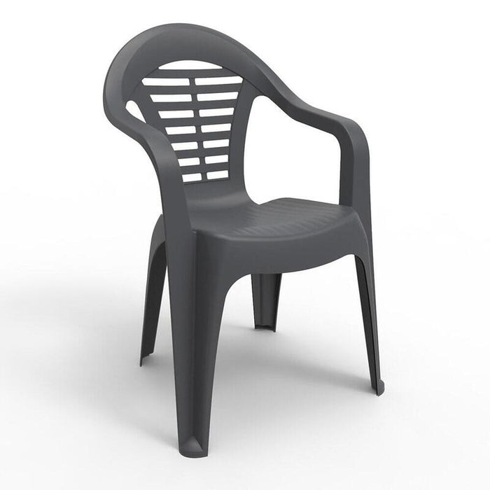 Pack De 4 Unidades - Silla Apilable Menorca, Color Antracita, 54 X 58 X 86 Cm