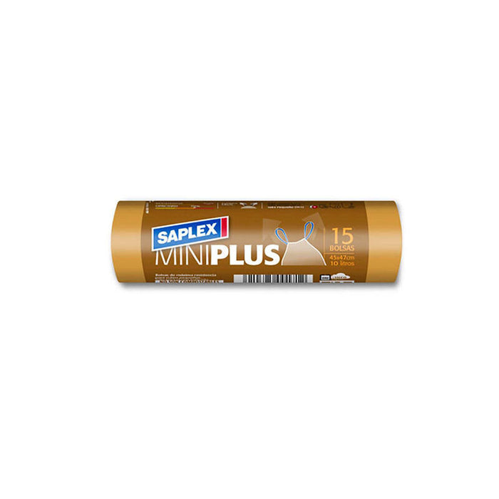 Pack De 5 Unidades - Bolsa De Basura Miniplus 10l 15 Unid. Saplex 45x47cm