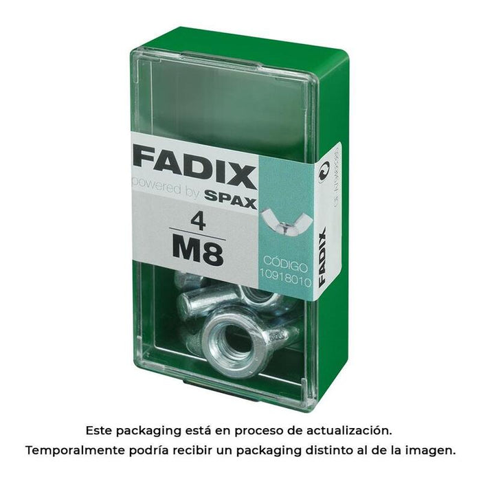 Pack De 5 Unidades - Caja S 4 Unid. Tuerca Mariposa Cinc M 8 Fadix
