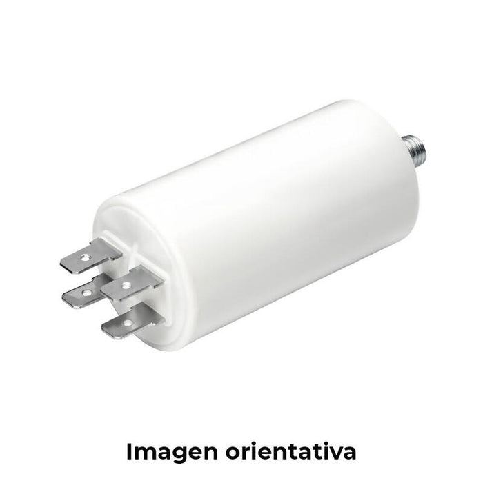 Pack De 5 Unidades - Condensador De Arranque Mka 3mf 5% 450v Ø3,4x7cm Con Espiga M8 Y Faston Simple 6,35 Konek
