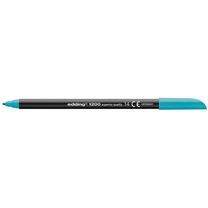 Pack De 5 Unidades Edding 1200 Rotulador Permanente Punta Redonda - Trazo Entre 0.5 Y 1 Mm. - Tinta Con Base De Agua - Color Azul Turquesa