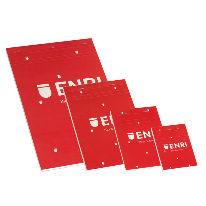 Pack De 5 Unidades Enri A5 Tapa Blanda Bloc De Notas Grapado - Tamaño A5 - Tapa Blanda - 80 Hojas - Color Rojo