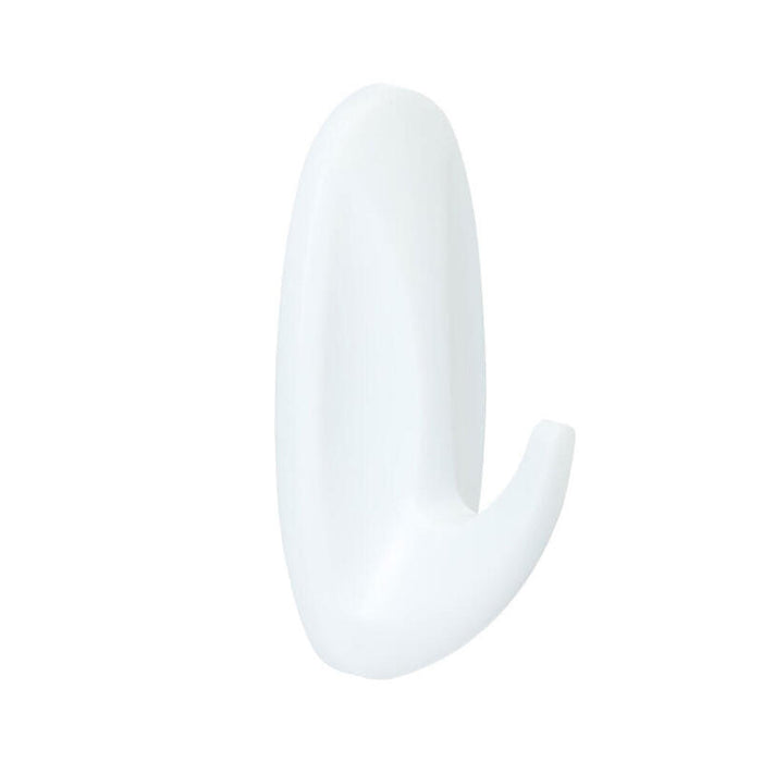 Pack De 5 Unidades - Gancho De Diseño, Mediano, Blanco, 29 X 79 X 29 Mm, 2 Uds + 4 Tiras, Max 1,3 Kg