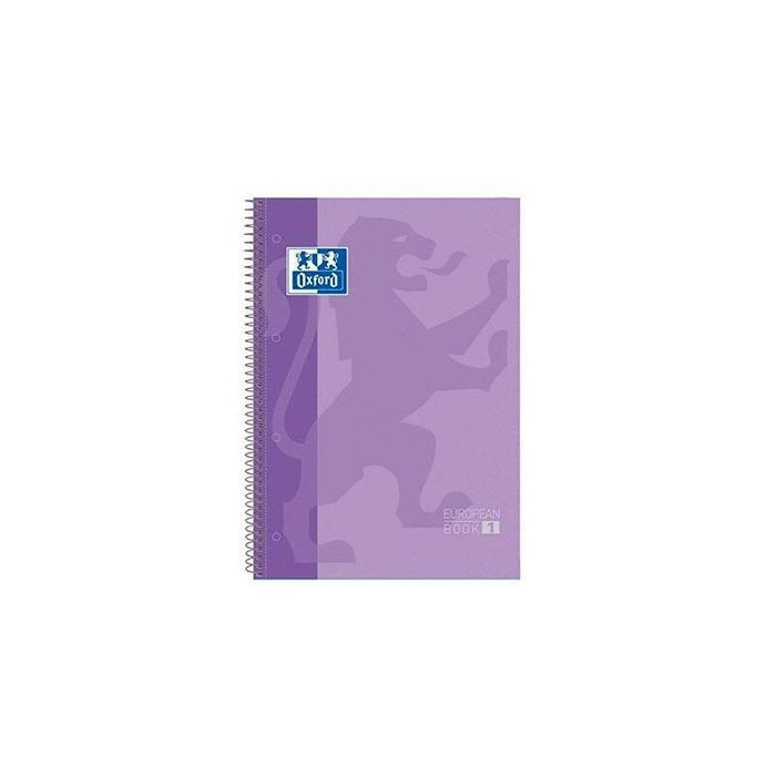 Pack De 5 Unidades Oxford Cuaderno Touch Europeanbook 1 Write&Erase 80h A4+ 5x5mm Microperforado T/Extradura Malva Pastel