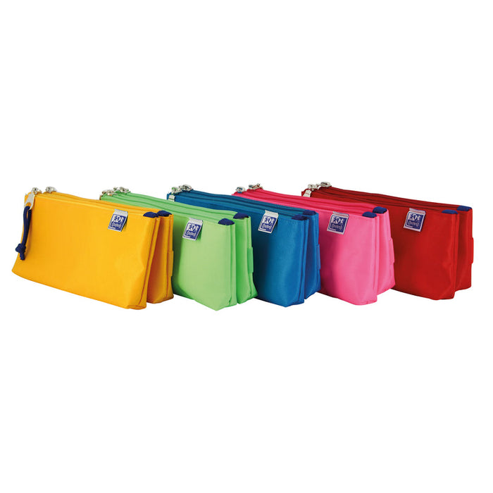 Pack De 5 Unidades Oxford Kangoo Kids Estuche Doble Poliester - Compacto Y Resistente - Colores Surtidos