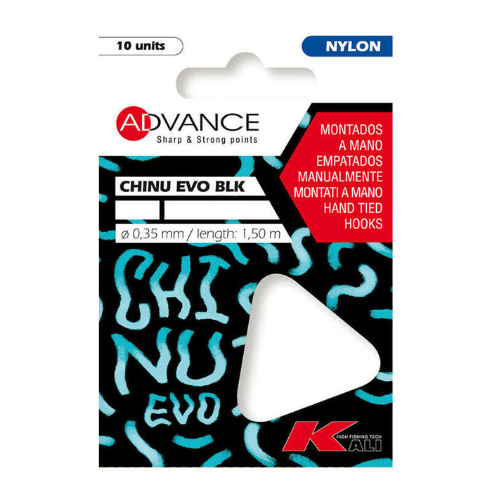 Pack De 5 Unidades - Paquete 10 Anzuelos Chinu Evo Blk 8 Ø0,22 Mm 1,50 M