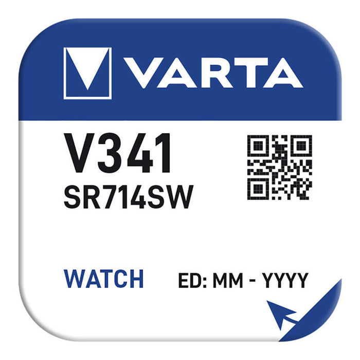 Pack De 5 Unidades - Pila De Boton Sr714sw - V341 Varta 15mah (Blister 1 Unid.) Ø7,9x1,45mm