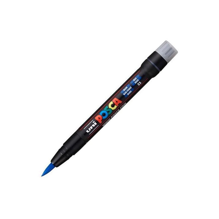 Pack De 5 Unidades Posca Marcador  Pcf-350 No Permanente Punta Acrílica Estilo Pincel Azul