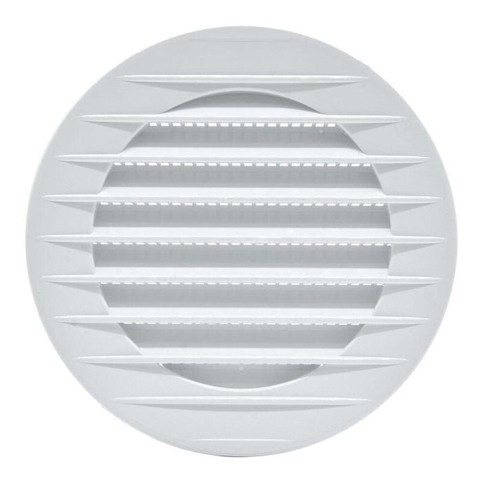 Pack De 5 Unidades - Rejilla Ventilación Redonda Empotrable Con Mosquitera Ø80mm Abs Blanca