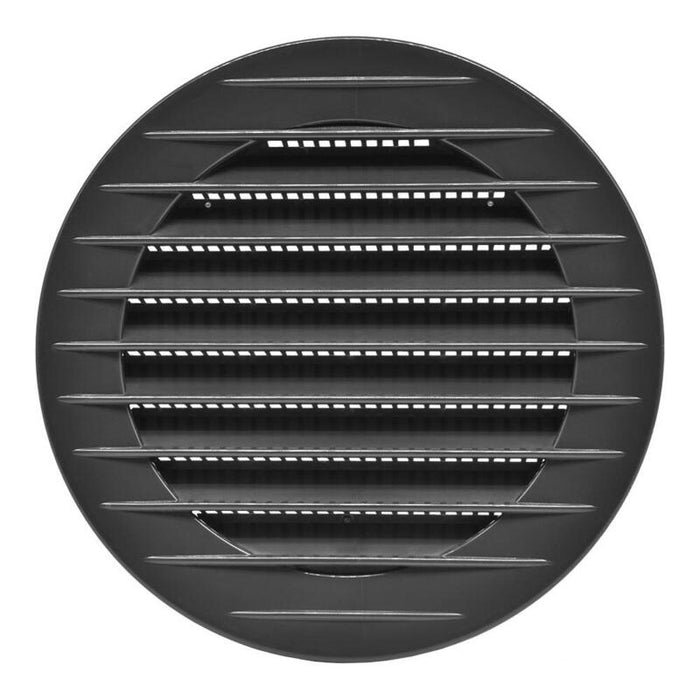 Pack De 5 Unidades - Rejilla Ventilación Redonda Empotrable Con Mosquitera Ø90mm Abs Gris Antracita