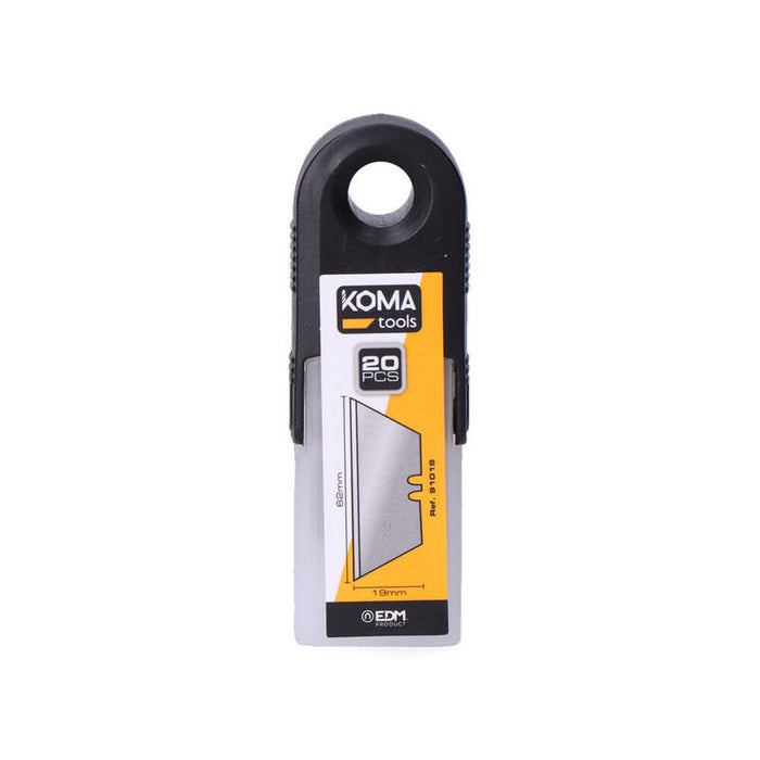 Pack De 5 Unidades - Set De 20 Cuchillas De Recambio Para Cúter 91016 Koma Tools