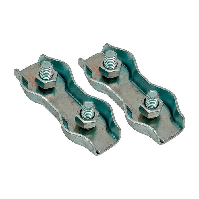 Pack De 5 Unidades - Sujetacable Plano Doble Sjt02, 4 Mm, Galvanizado, Blister 2 Uds