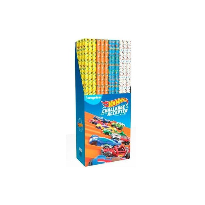 Pack De 50 Unidades Europrice Rollo De Papel De Regalo Hot Wheels 2021 0.70x2m