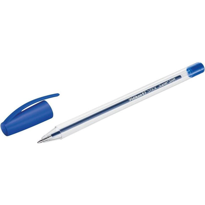 Pack De 50 Unidades Pelikan Bolígrafo Stick Super Soft - Trazo 1mm - Tinta Super Fluida - Empuñadura Triangular - Color