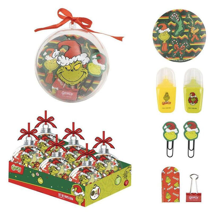 Pack De 6 Unidades - Bola Navidad Papeleria Grinch