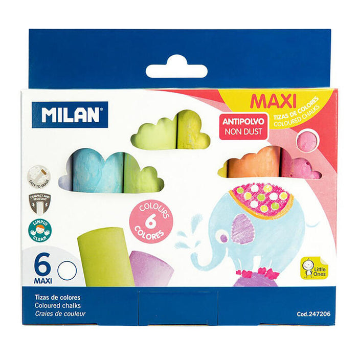 Pack De 6 Unidades - Tizas De Colores Maxi, 6 Uds