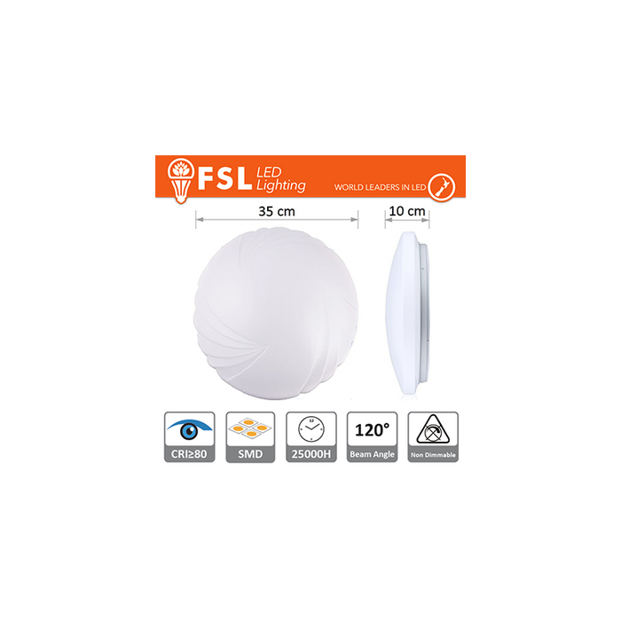Pack De 6 Unidades Ceiling Light 26w - 4000k 1720lm >120º 350x100mm Cri80