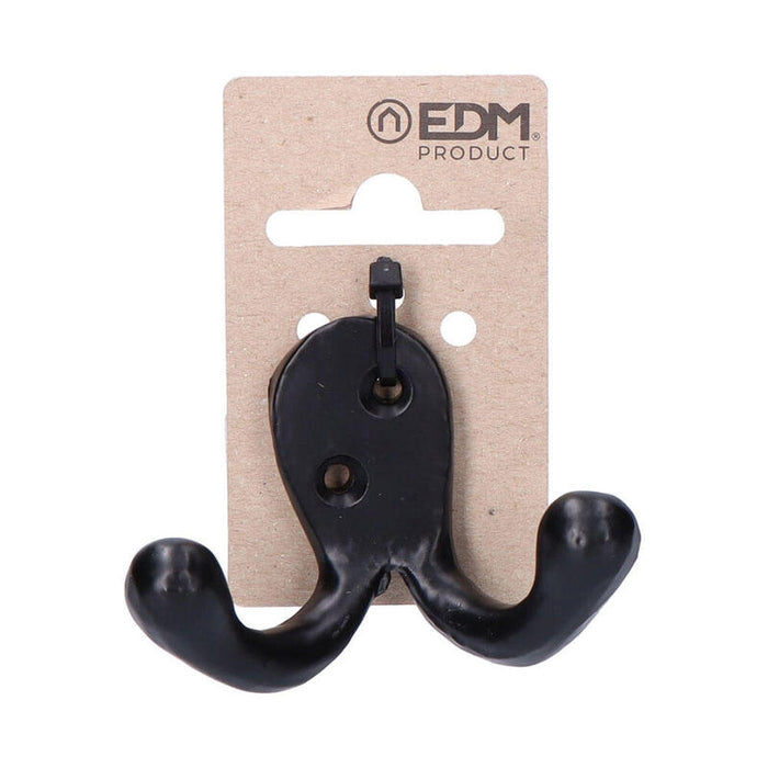 Pack De 6 Unidades - Colgador Doble Forja Negro En Cartón Colgante Edm