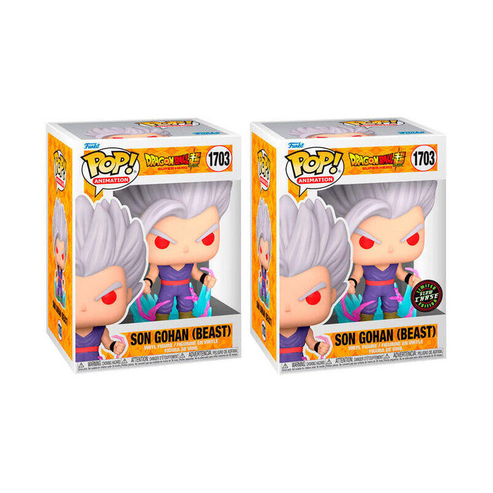 Pack De 6 Unidades - Figura Pop Dragon Ball Super Super Hero Gohan Beast 5 + 1 Chase