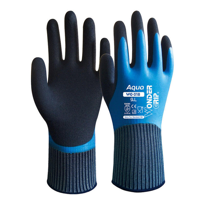 Pack De 6 Unidades - Guante Nailon Doble Recubrimiento Latex, 100% Resistente Al Agua, Talla 10