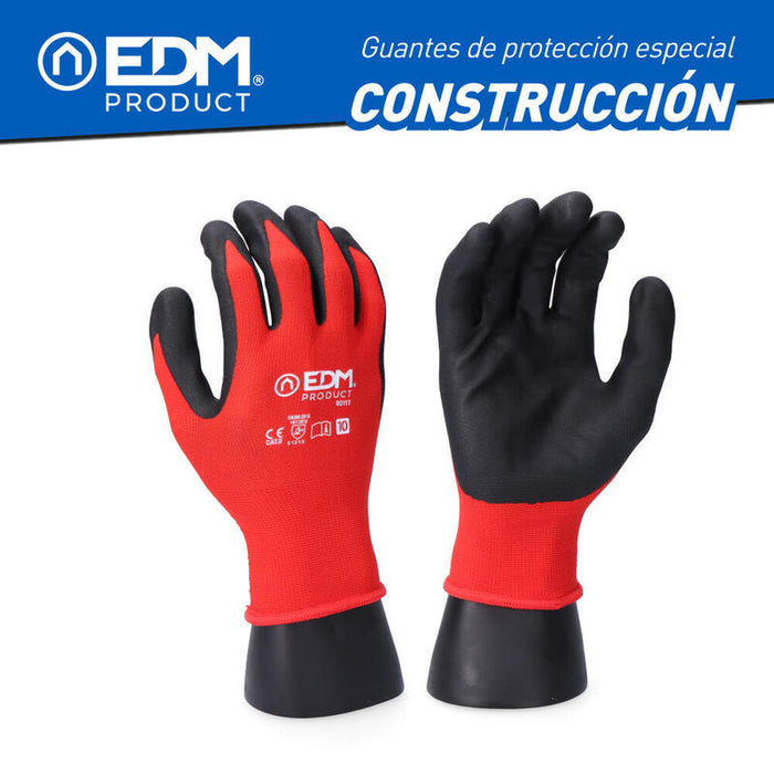 Pack De 6 Unidades - Guantes De Protección Especial Construcción Talla 8