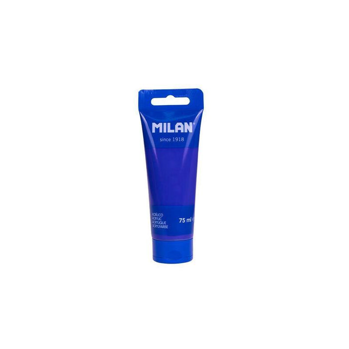 Pack De 6 Unidades Milan Tubo De Pintura Acrilica 75ml - Pigmentos De Alta Calidad - Mezclable - Color Azul Marino