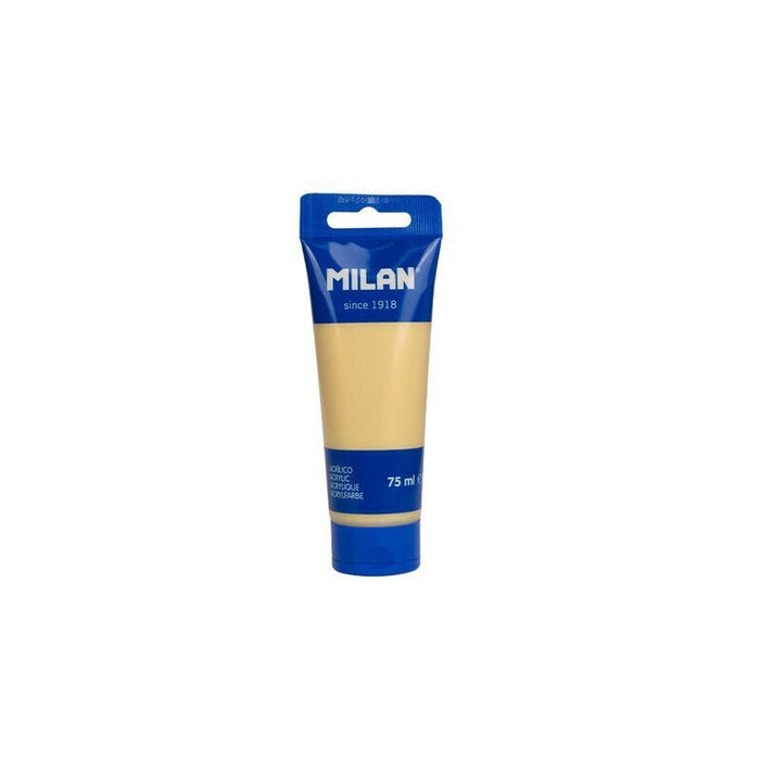 Pack De 6 Unidades Milan Tubo De Pintura Acrilica 75ml - Pigmentos De Alta Calidad - Mezclable - Color Oro