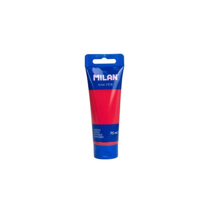 Pack De 6 Unidades Milan Tubo De Pintura Acrilica 75ml - Pigmentos De Alta Calidad - Mezclable - Color Rojo Coral