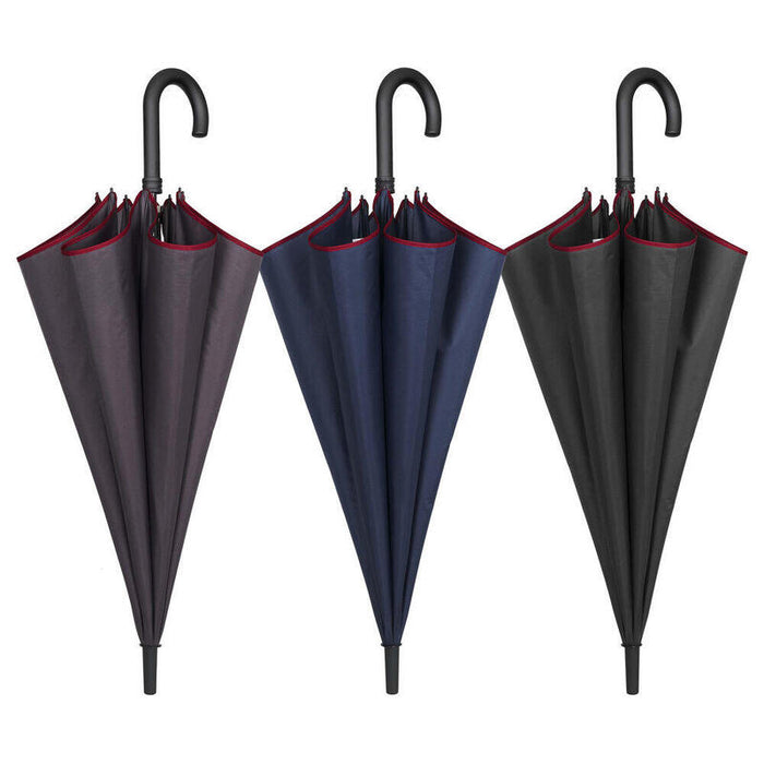 Pack De 6 Unidades - Paraguas Golf Automatico Colores Oscuros 65cm Surtido