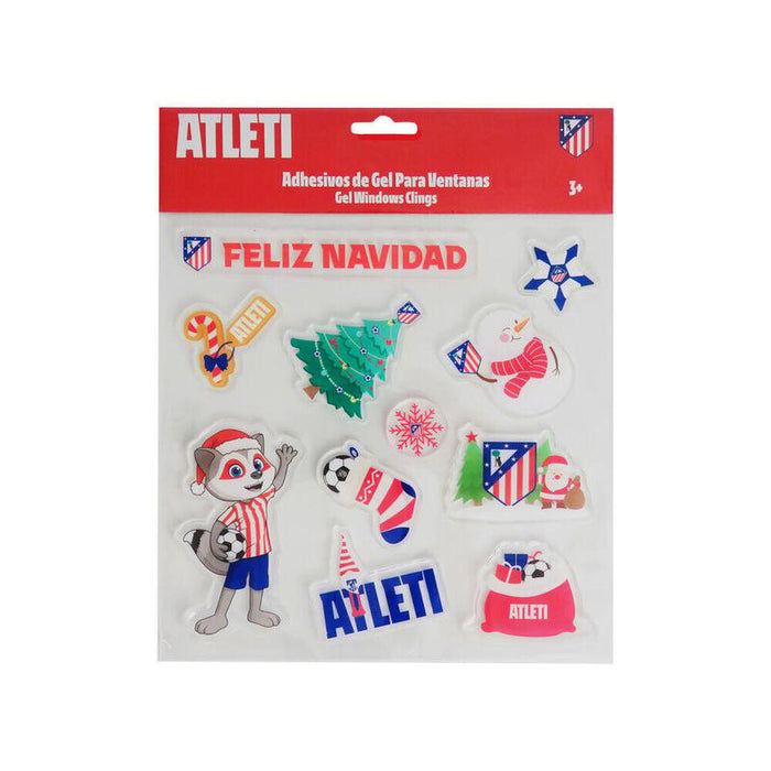 Pack De 6 Unidades - Pegatinas Gel Navidad Ventana Atletico De Madrid