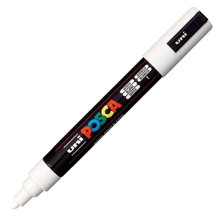 Pack De 6 Unidades Posca Marcador  Pc-5m No Permanente Punta Forma De Bala 1,8 - 2,5 Mm Blanco