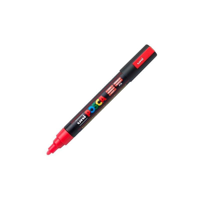 Pack De 6 Unidades Posca Marcador  Pc-5m No Permanente Punta Forma De Bala 1,8 - 2,5 Mm Fluor Rojo