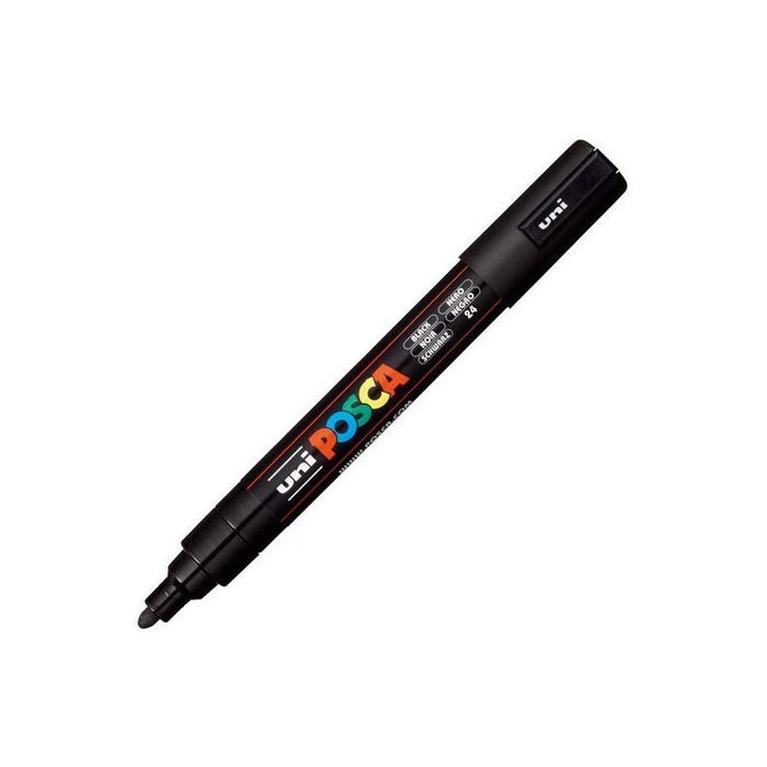 Pack De 6 Unidades Posca Marcador  Pc-5m No Permanente Punta Forma De Bala 1,8 - 2,5 Mm Negro