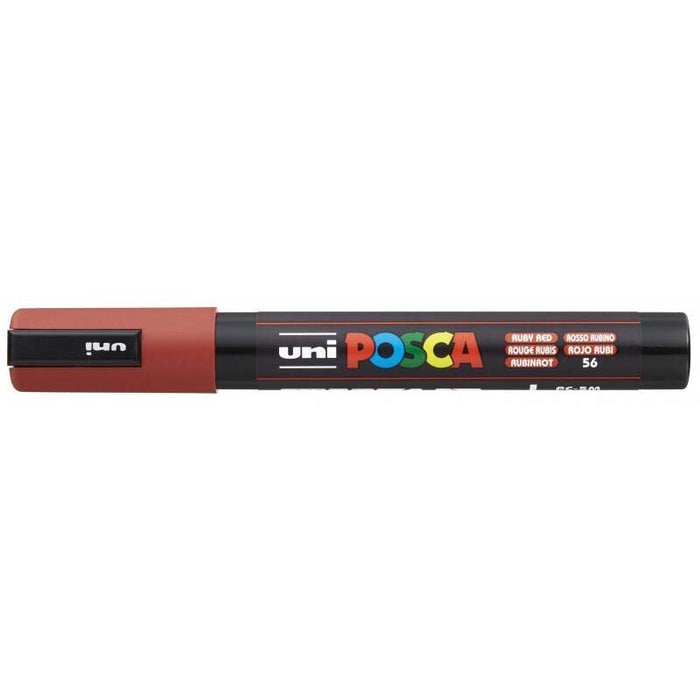 Pack De 6 Unidades Posca Pc-5m Marcador De Pintura - Punta De Bala 1.8-2.5mm - Tinta Base Al Agua - Resistente A La Luz